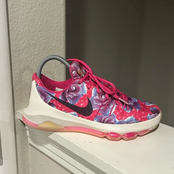 Nike KD 8 Kevin Durant Aunt Pearl Youth 5.5 Womens sz 7 Pink Floral 837786-603 - Picture 4 of 9
